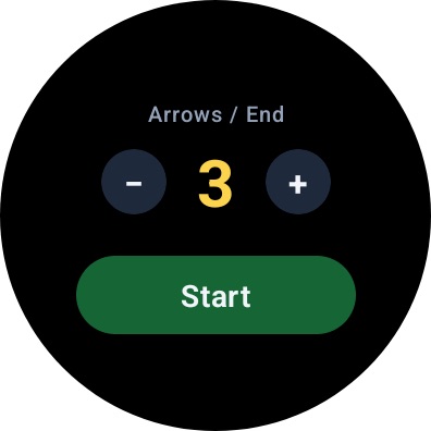 ArrowWatch watch: Set arrows per round and start